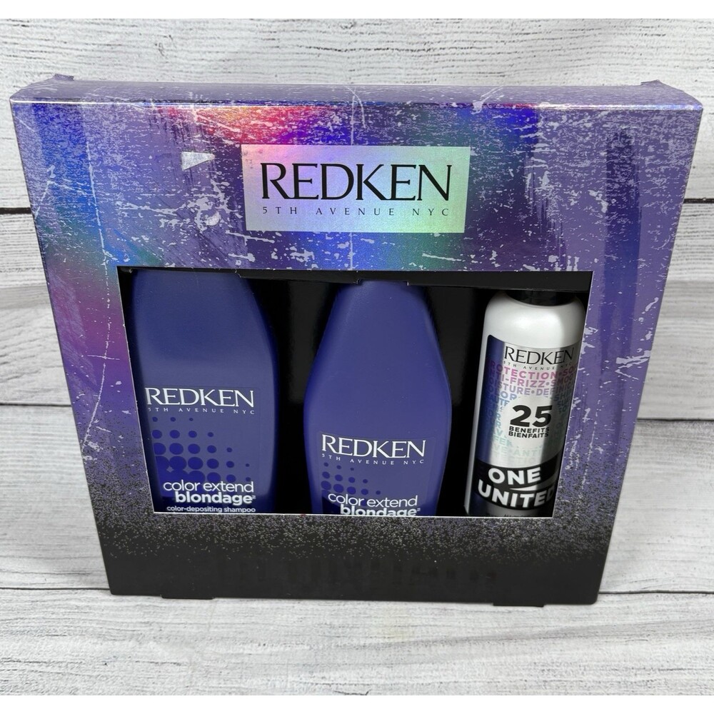 Redken Color Extend Blondage Shampoo Conditioner & One United 3 Piece Set NEW